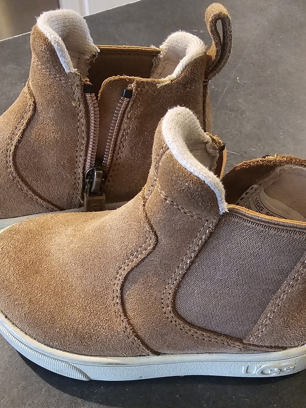 UGG Kids Brown Suede Zip Chelsea Sneaker Boot